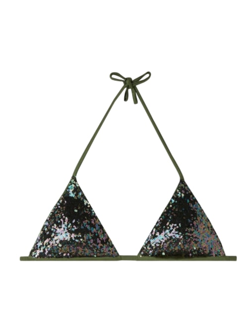 Parte De Cima De Biquíni Cortininha Glowing Surface – Verde