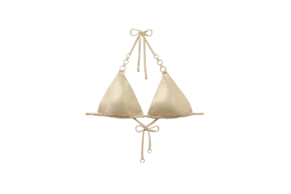 Parte De Cima De Biquíni Cortininha Gold Waves - Bege