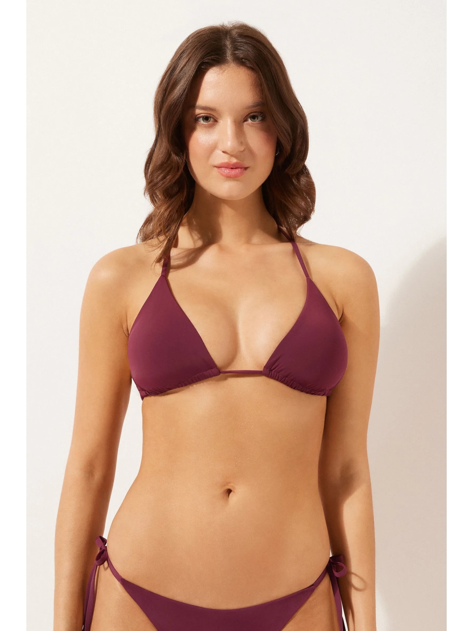 Parte De Cima De Biquíni Cortininha Indonésia Bordô Calzedonia
