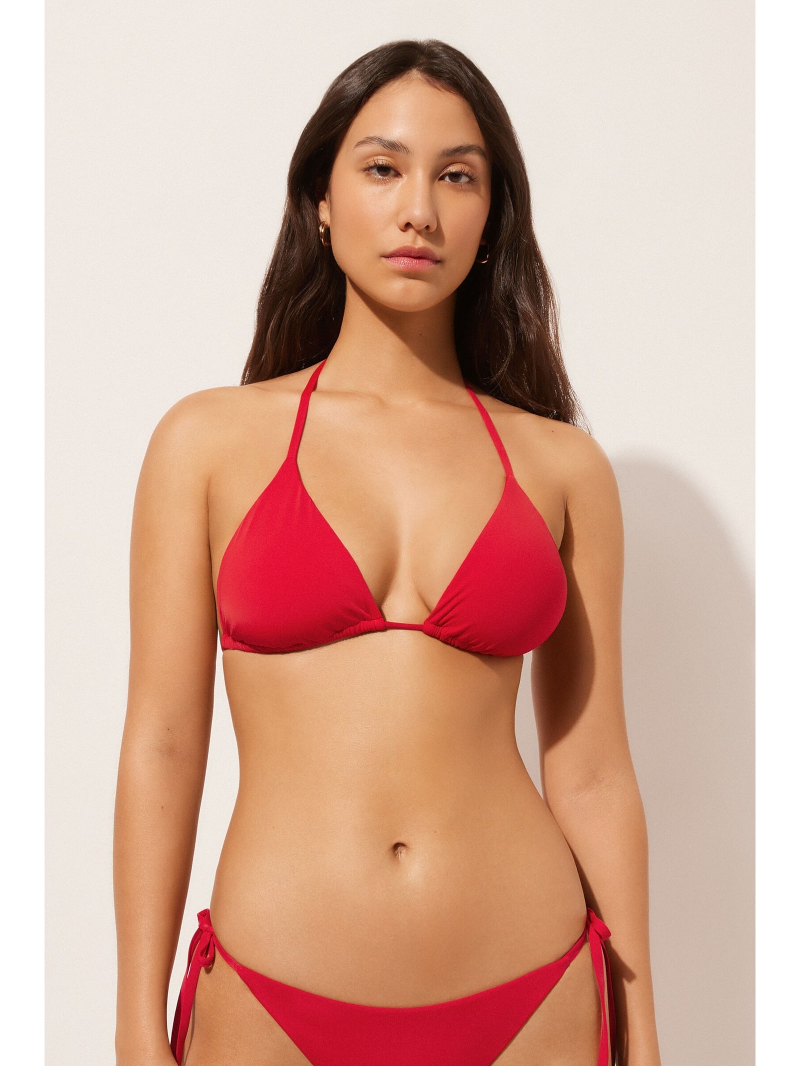 Parte De Cima De Biquíni Cortininha Indonésia Vermelho Calzedonia