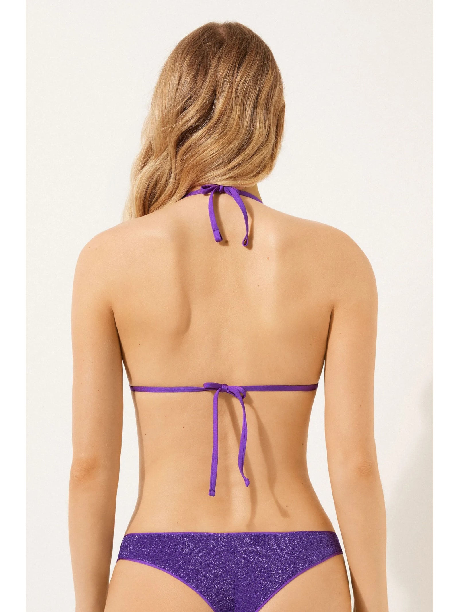 Parte De Cima De Biquíni Cortininha Metallic Glow Roxo Calzedonia