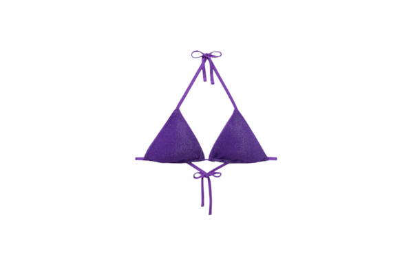 Parte De Cima De Biquíni Cortininha Metallic Glow - Roxo