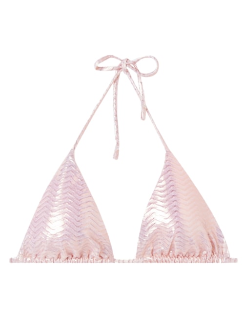 Parte De Cima De Biquíni Cortininha Metallic Skin - Rosa