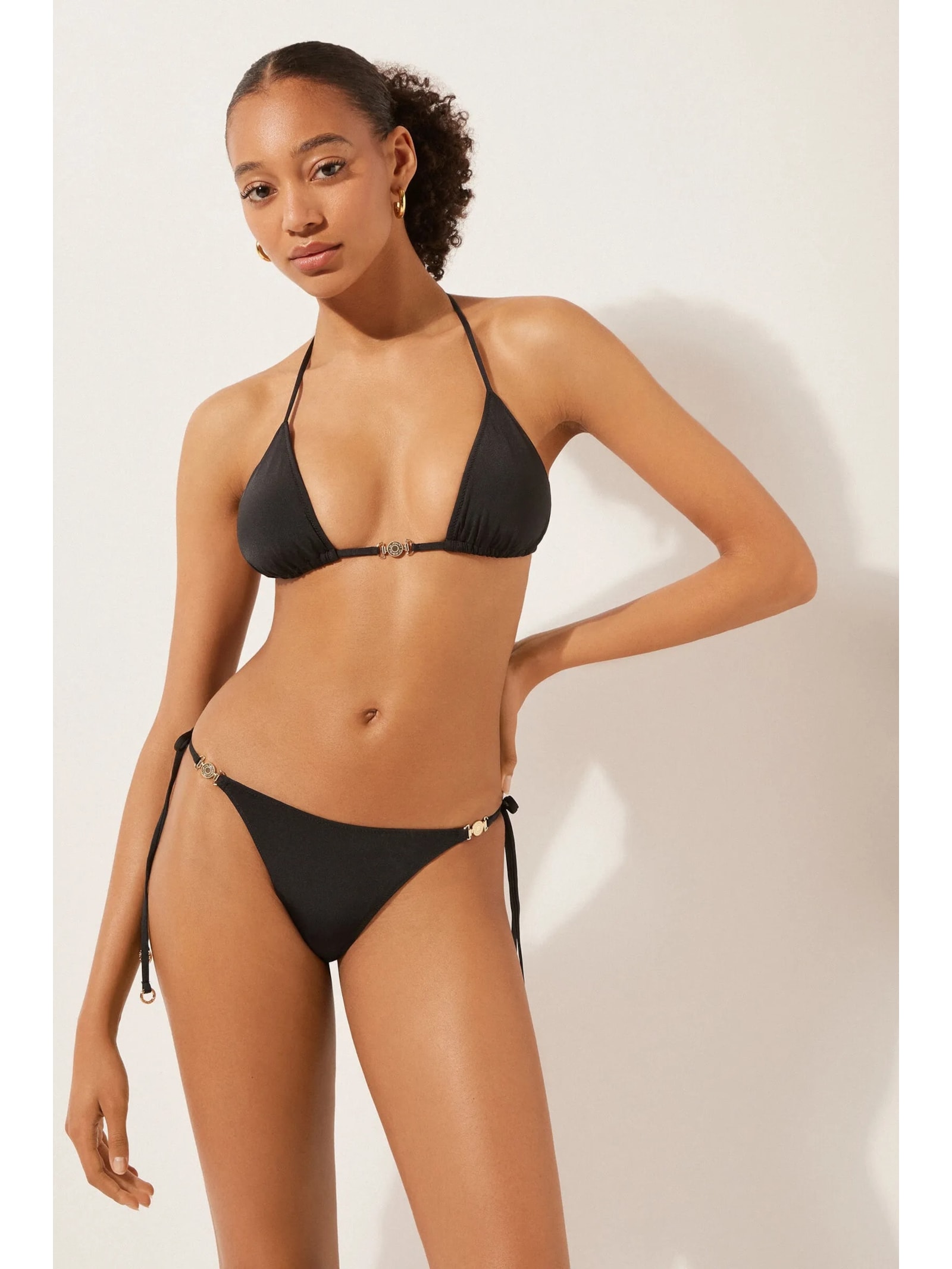 Parte De Cima De Biquíni Cortininha Minimal Fit Preto Calzedonia