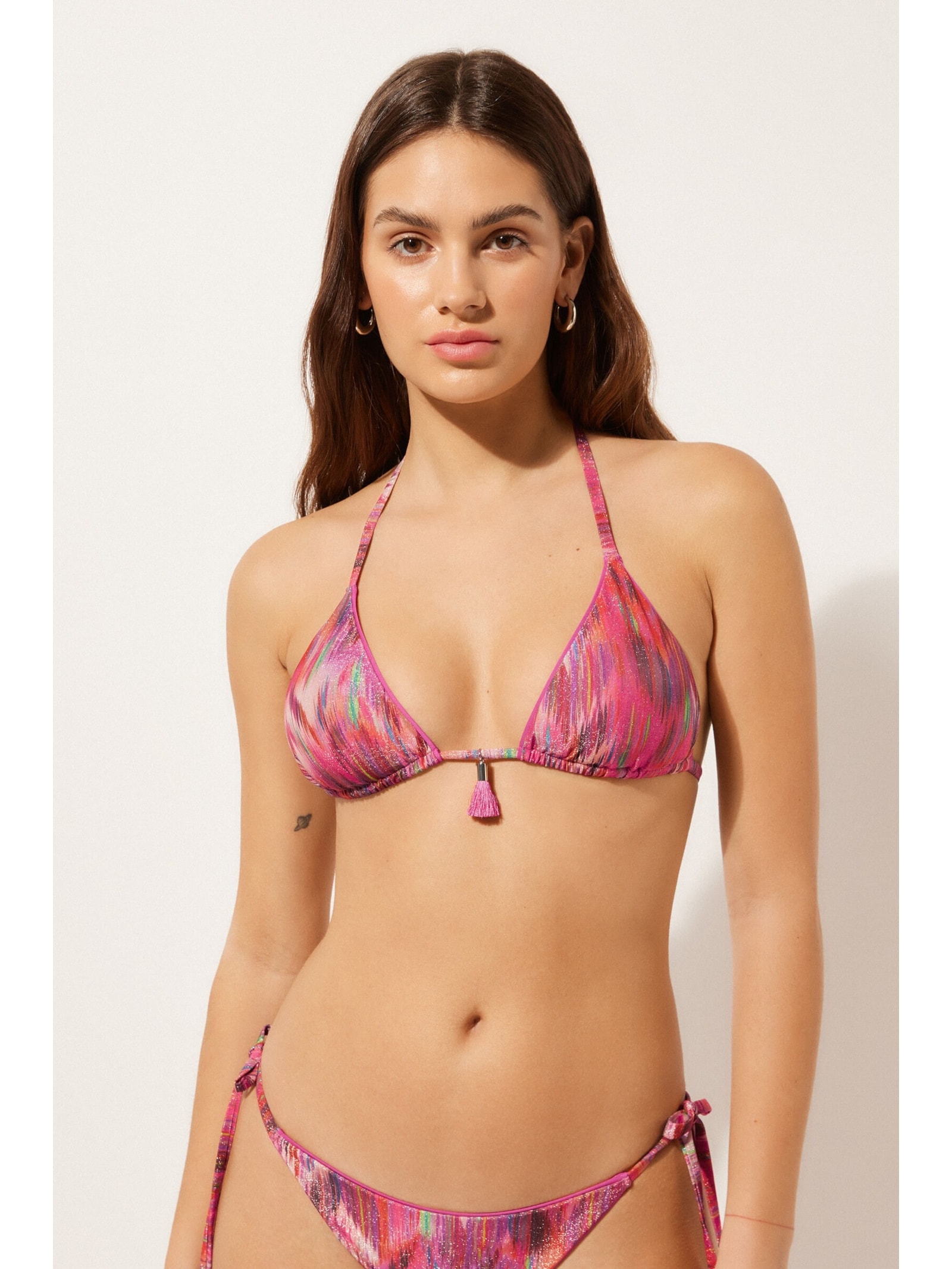 Parte De Cima De Biquíni Cortininha Multicolor Ethnic Rosa Calzedonia