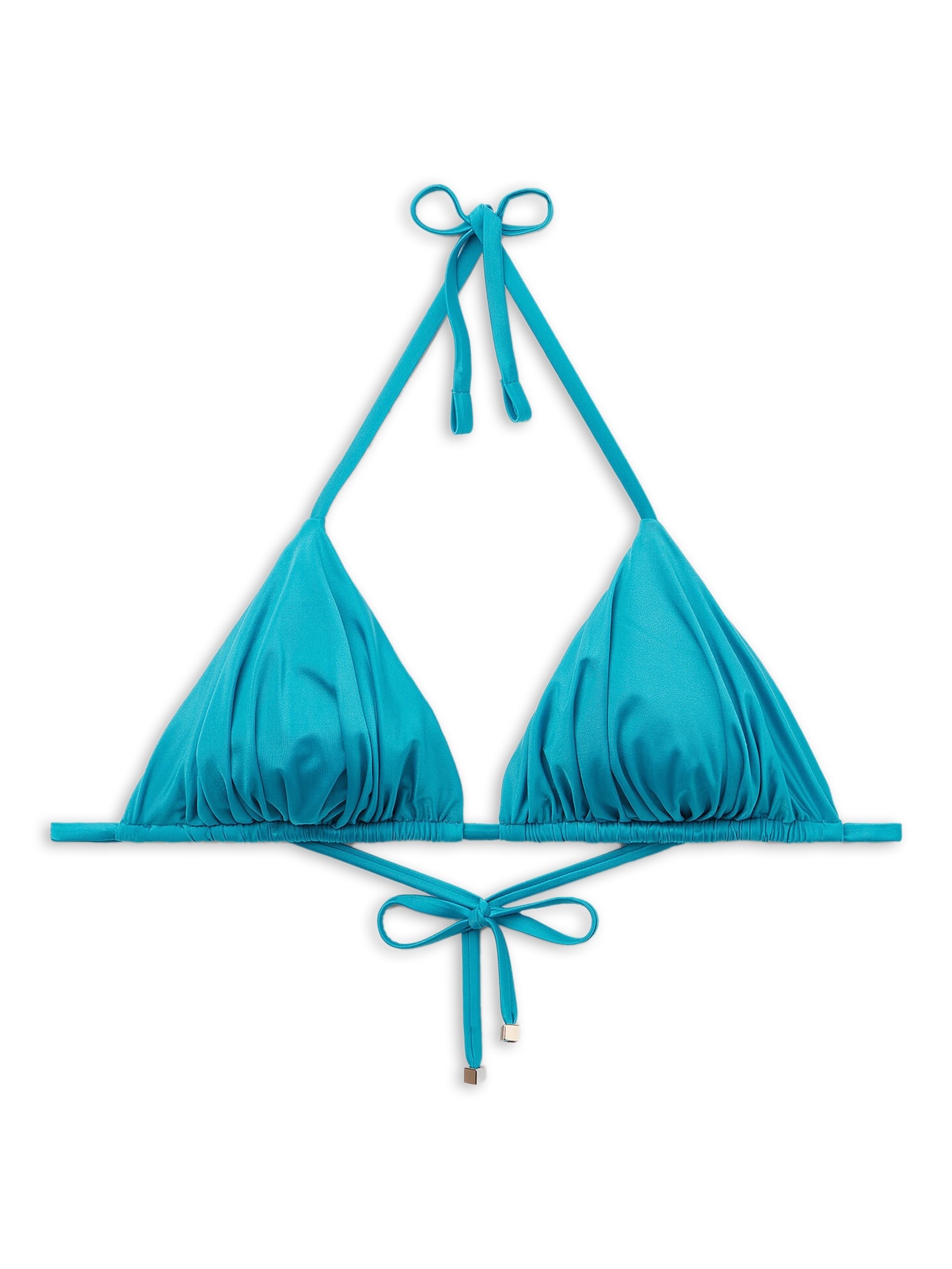 Parte De Cima De Biquíni Cortininha Shiny Satin Azul Calzedonia