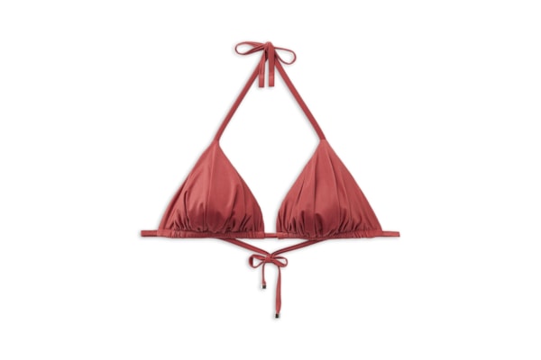 Parte De Cima De Biquíni Cortininha Shiny Satin - Laranja