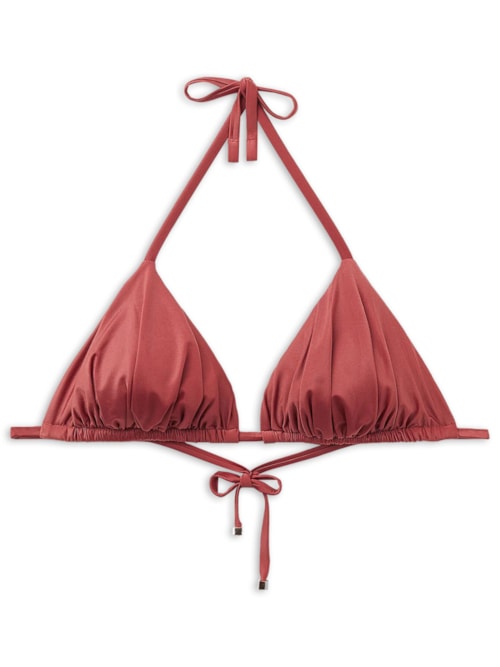 Parte De Cima De Biquíni Cortininha Shiny Satin – Laranja