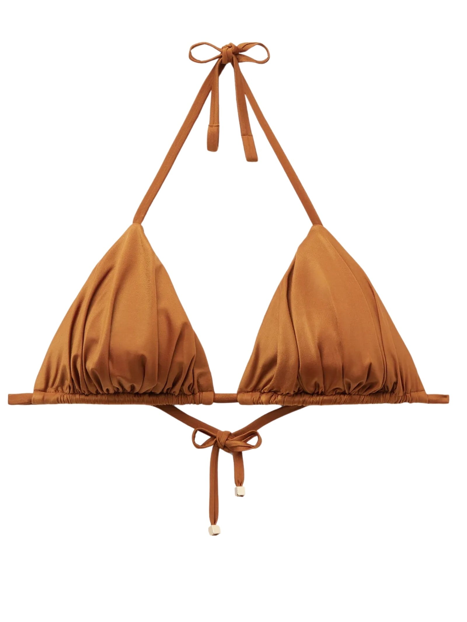 Parte De Cima De Biquíni Cortininha Shiny Satin Marrom Calzedonia