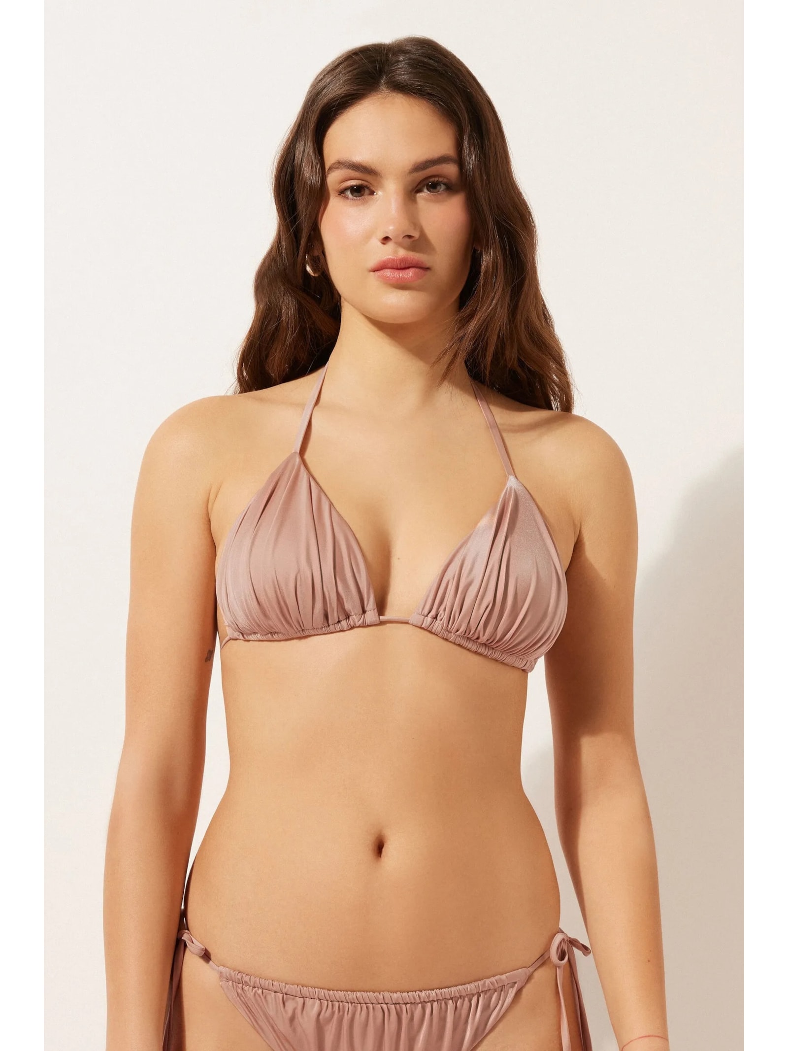 Parte De Cima De Biquíni Cortininha Shiny Satin Rosa Calzedonia