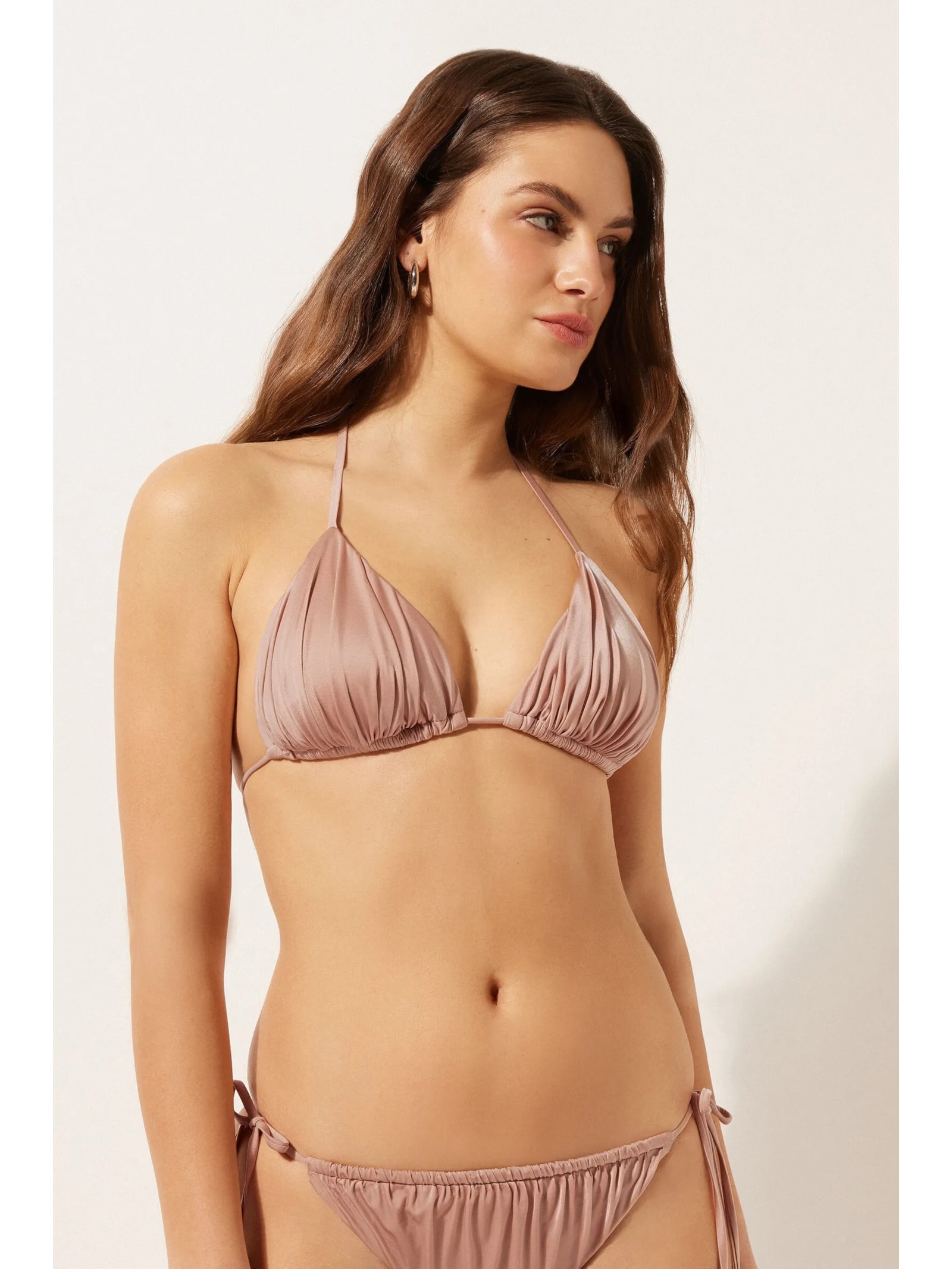 Parte De Cima De Biquíni Cortininha Shiny Satin Rosa Calzedonia