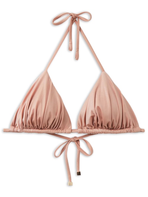 Parte De Cima De Biquíni Cortininha Shiny Satin – Rosa