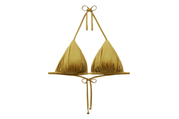 Parte De Cima De Biquíni Cortininha Shiny Satin - Verde