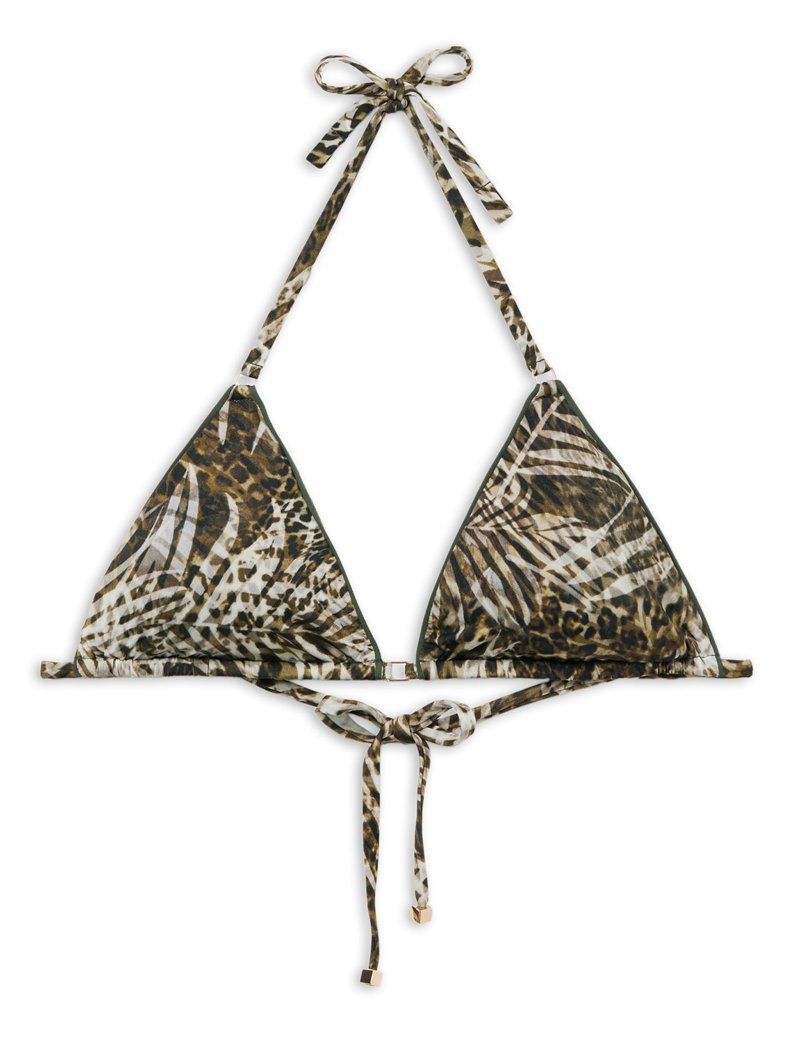 Parte De Cima De Biquíni Cortininha Tropical Animalier Verde Calzedonia