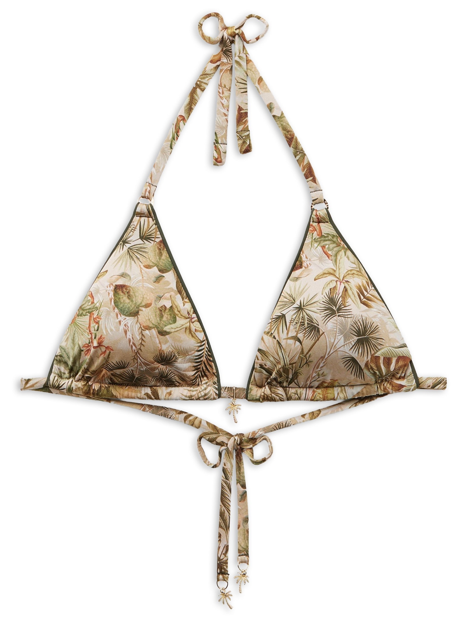 Parte De Cima De Biquíni Cortininha Tropical Foliage Verde Calzedonia