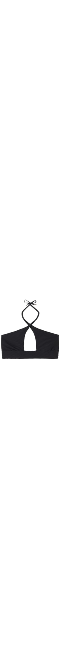 Parte De Cima De Biquíni Cruzado 3d Black Waves - Preto