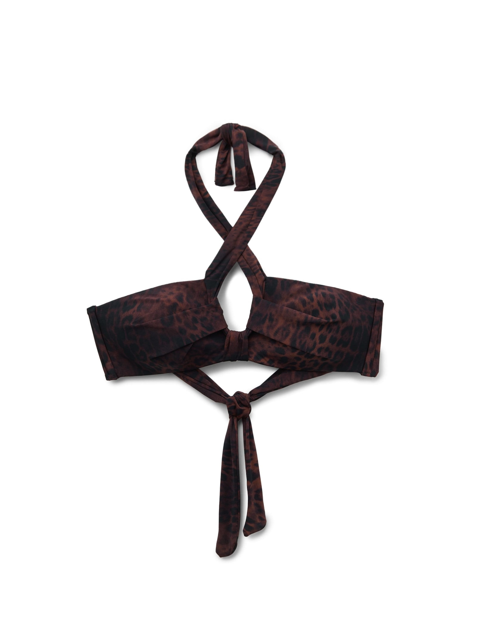Parte De Cima De Biquíni Faixa Dark Animalier Marrom Calzedonia
