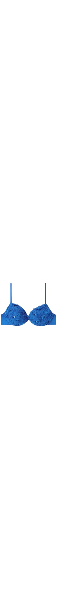 Parte De Cima De Biquíni Push-Up Almofadado Com Flores Parigi - Azul