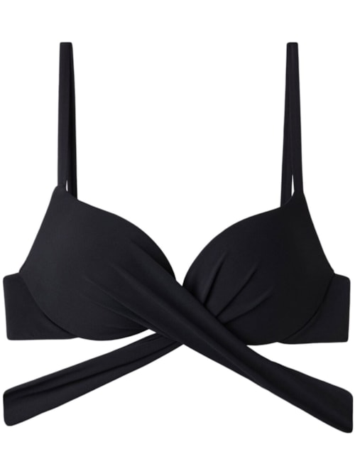 Parte De Cima De Biquíni Push-Up Almofadado Graduado Soft Indonesia – Preto