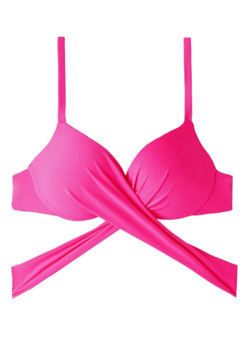 Parte De Cima De Biquíni Push-Up Almofadado Graduado Soft Indonésia – Rosa
