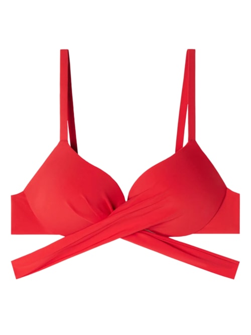 Parte De Cima De Biquíni Push-Up Almofadado Graduado Soft Indonésia – Vermelho