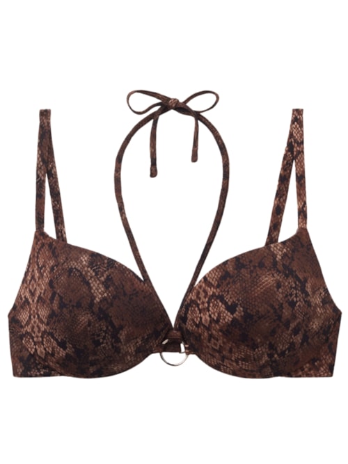 Parte De Cima De Biquíni Push-Up Brown Snake – Marrom