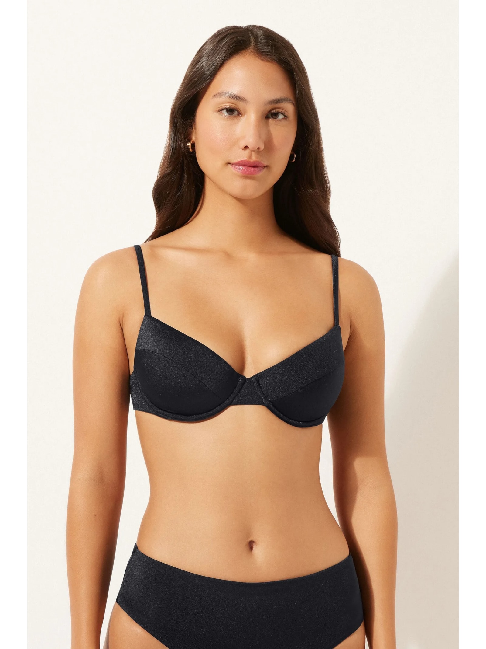 Parte De Cima De Biquíni Push-Up Corset Charm Preto Calzedonia