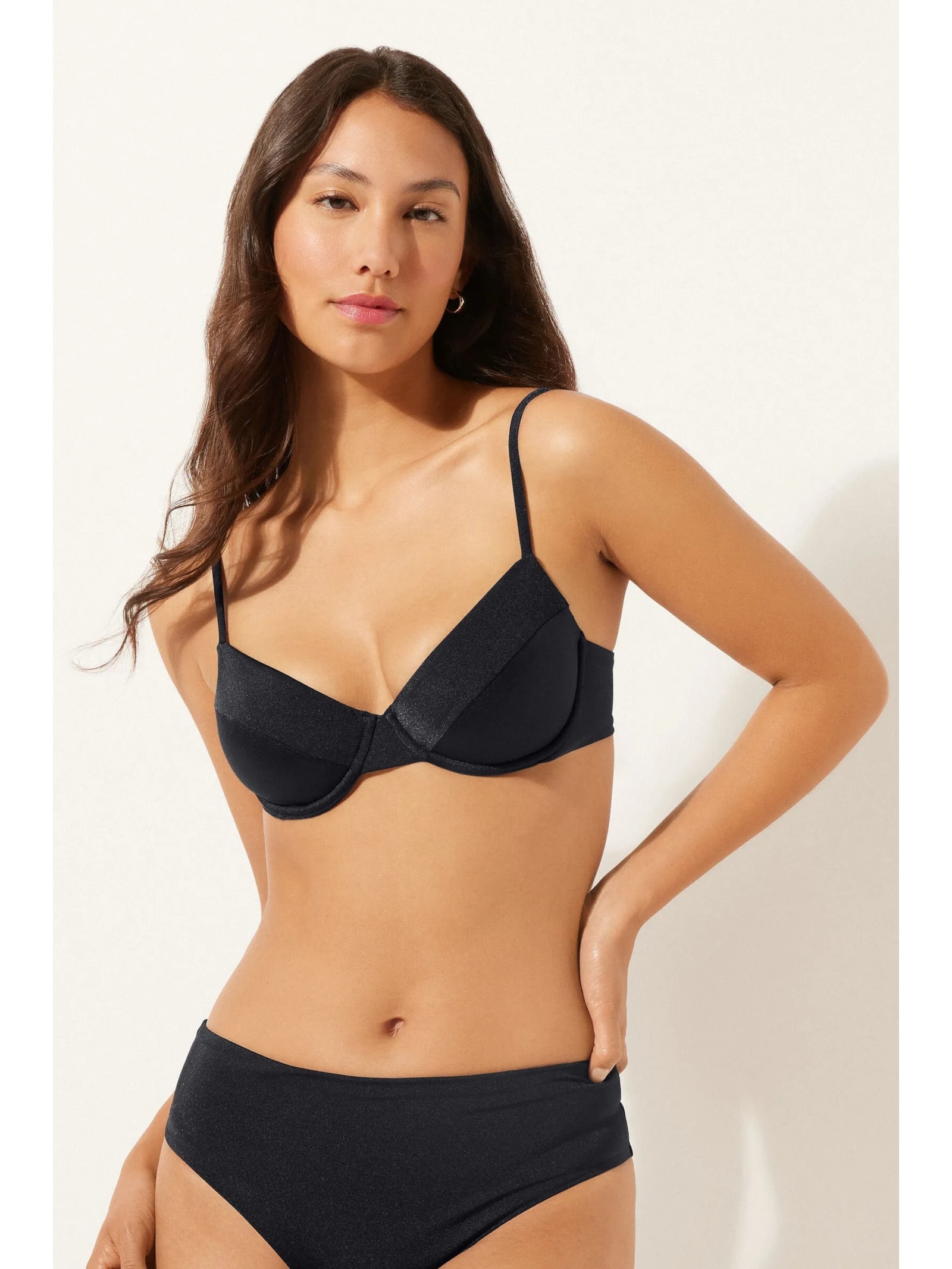 Parte De Cima De Biquíni Push-Up Corset Charm Preto Calzedonia