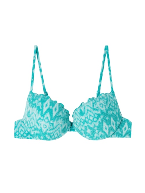 Parte De Cima De Biquíni Push-Up Ethnic Island – Azul