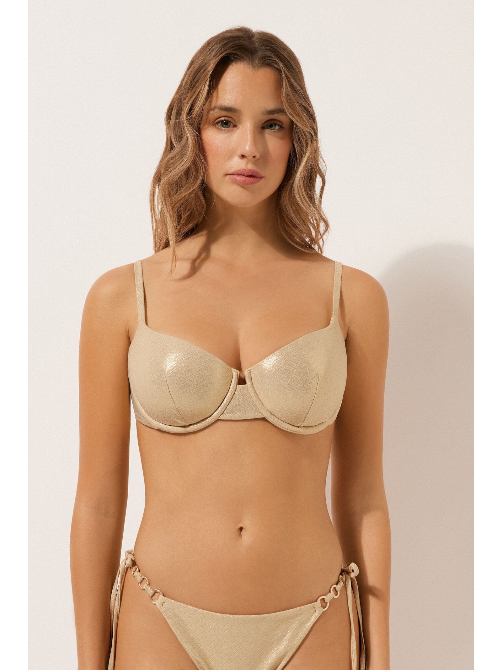 Parte De Cima De Biquíni Push-Up Gold Waves Bege Calzedonia