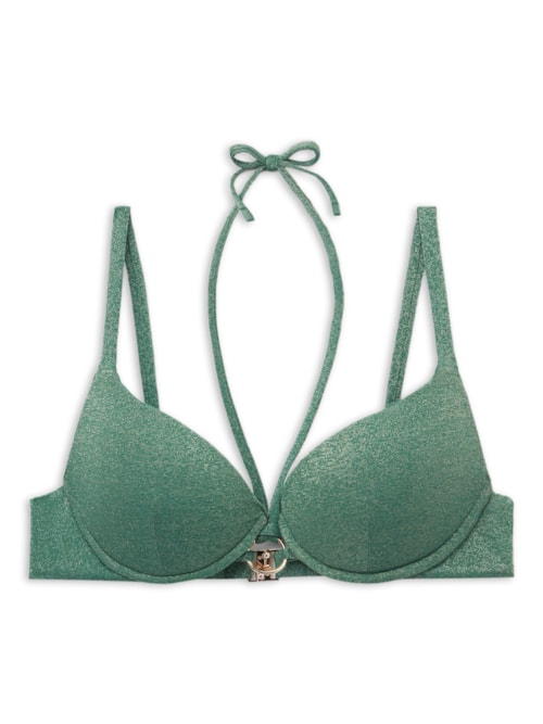 Parte De Cima De Biquíni Push-Up Golden Gleam – Verde