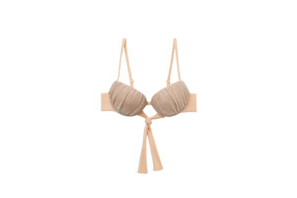 Parte De Cima De Biquíni Push-Up Golden Glitter - Rosa