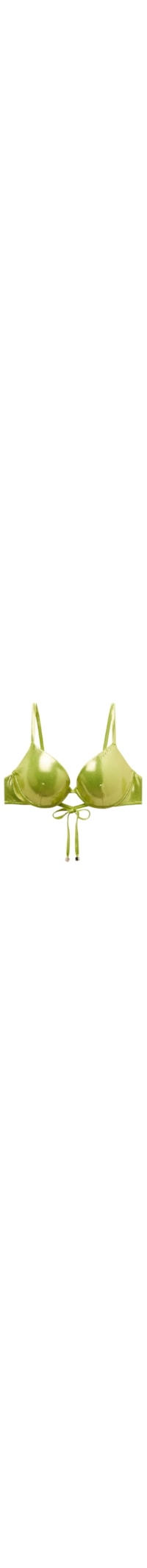 Parte De Cima De Biquíni Push-Up Metallic Skin - Verde