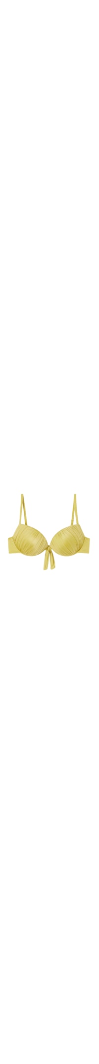 Parte De Cima De Biquíni Push-Up Shiny Satin - Amarelo