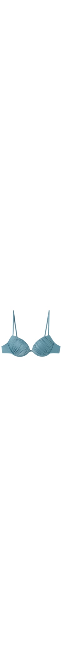 Parte De Cima De Biquíni Push-Up Shiny Satin - Azul