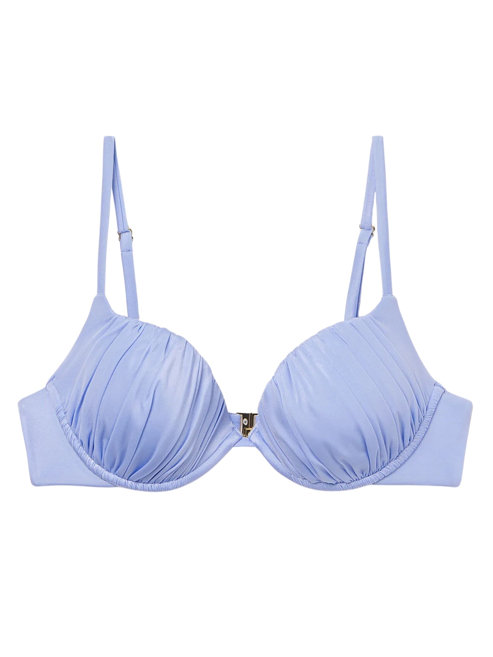 Parte De Cima De Biquíni Push-Up Shiny Satin Azul Calzedonia