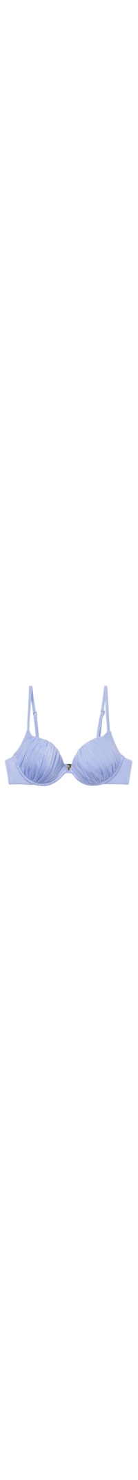 Parte De Cima De Biquíni Push-Up Shiny Satin - Azul