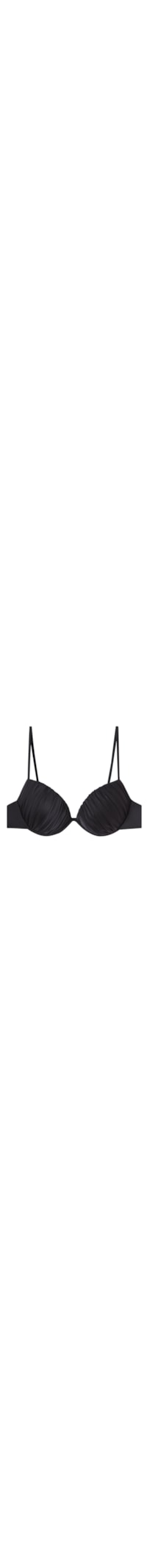Parte De Cima De Biquíni Push-Up Shiny Satin - Preto