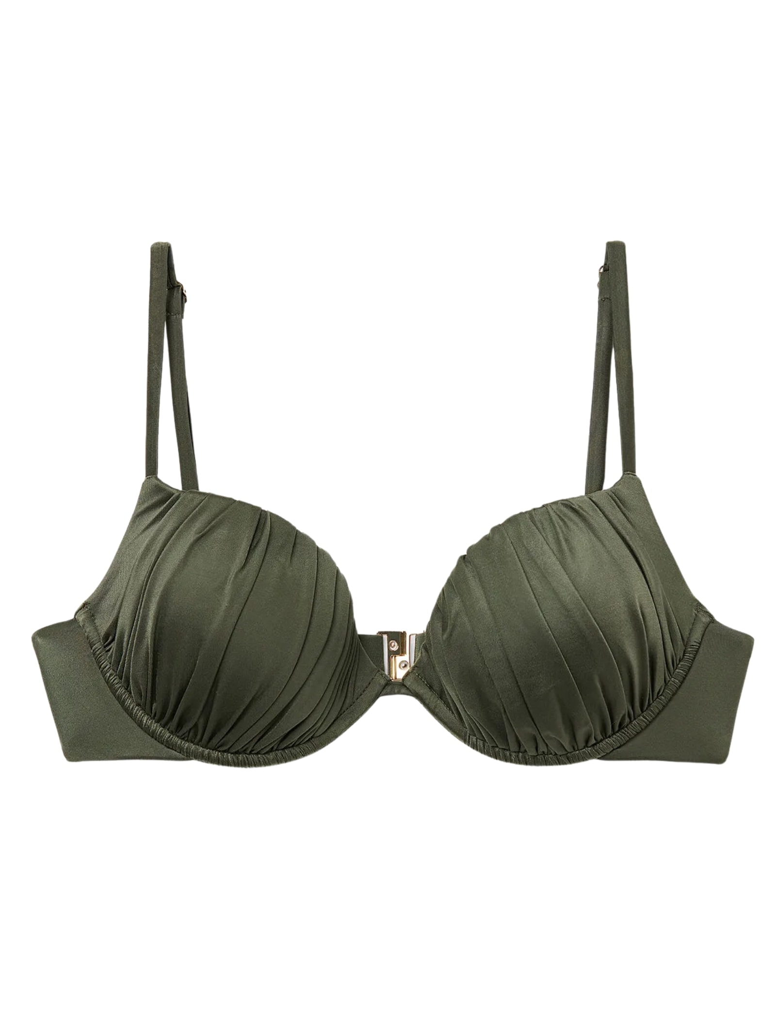 Parte De Cima De Biquíni Push-Up Shiny Satin Verde Calzedonia