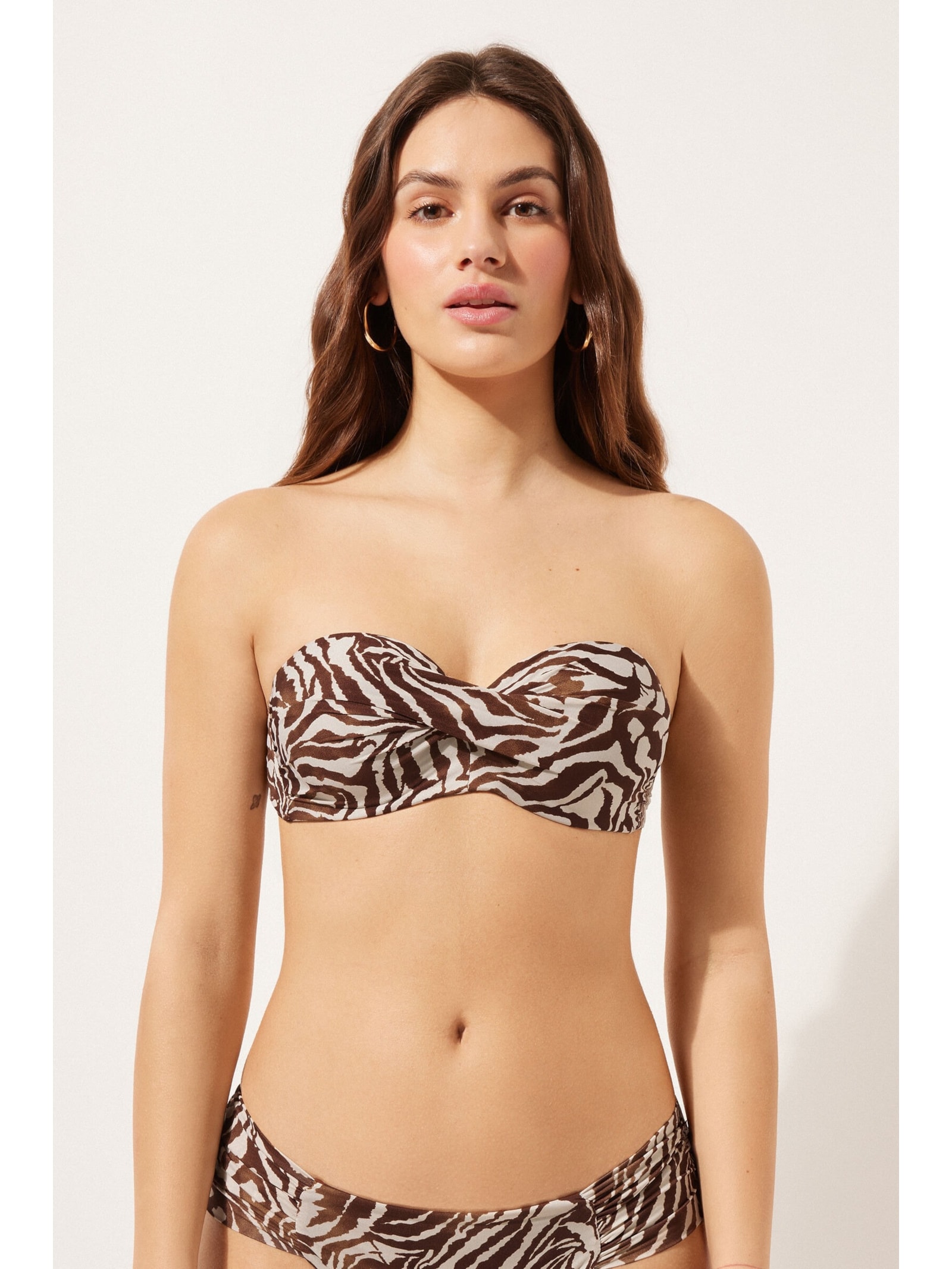 Parte De Cima De Biquíni Tomara Que Caia Brown Zebra Marrom Calzedonia