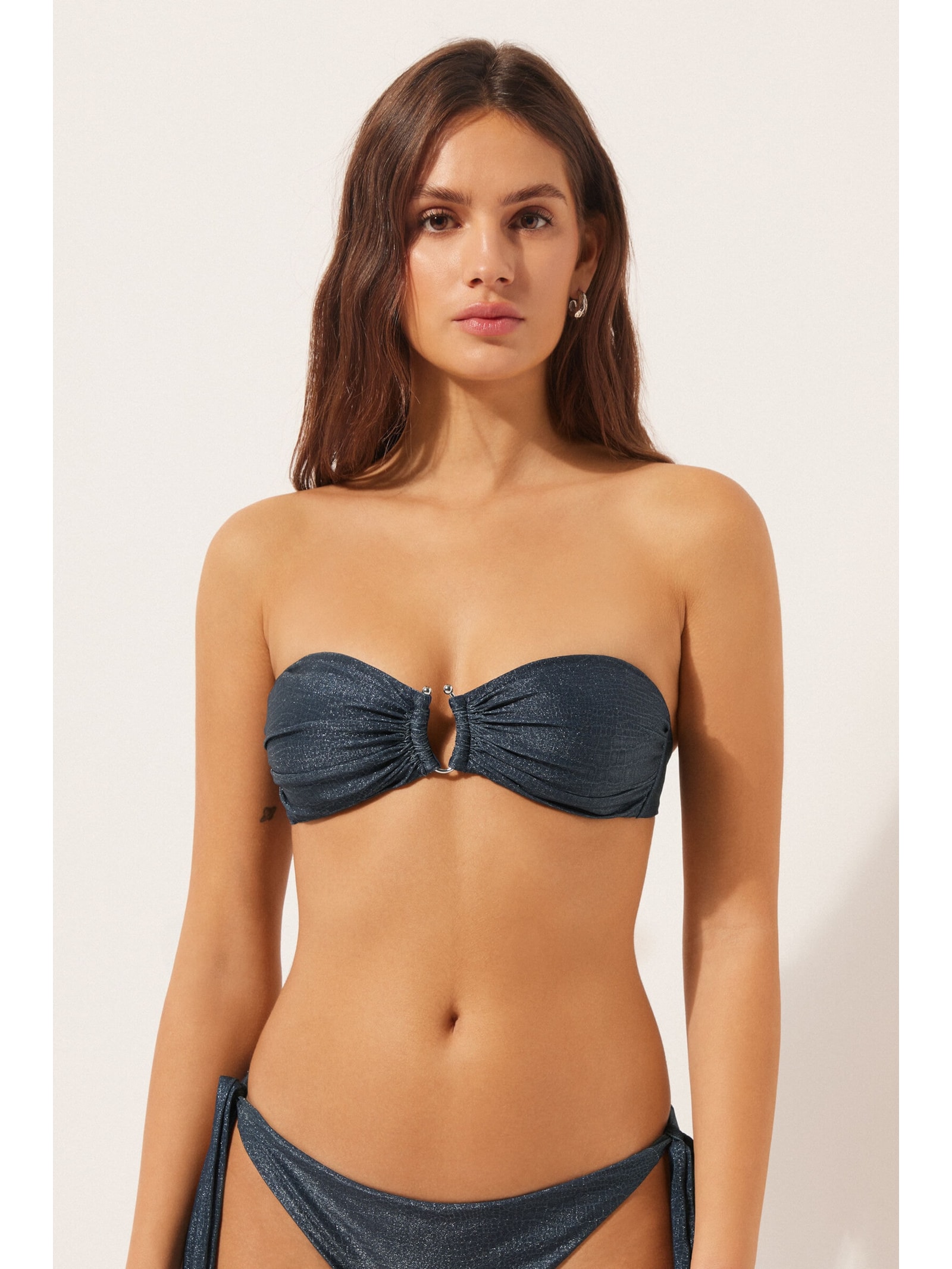 Parte De Cima De Biquíni Tomara Que Caia Glowing Python Azul Calzedonia