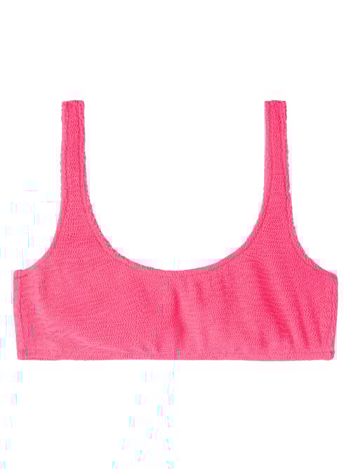 Parte De Cima De Biquíni Top Crinkle Waves – Rosa
