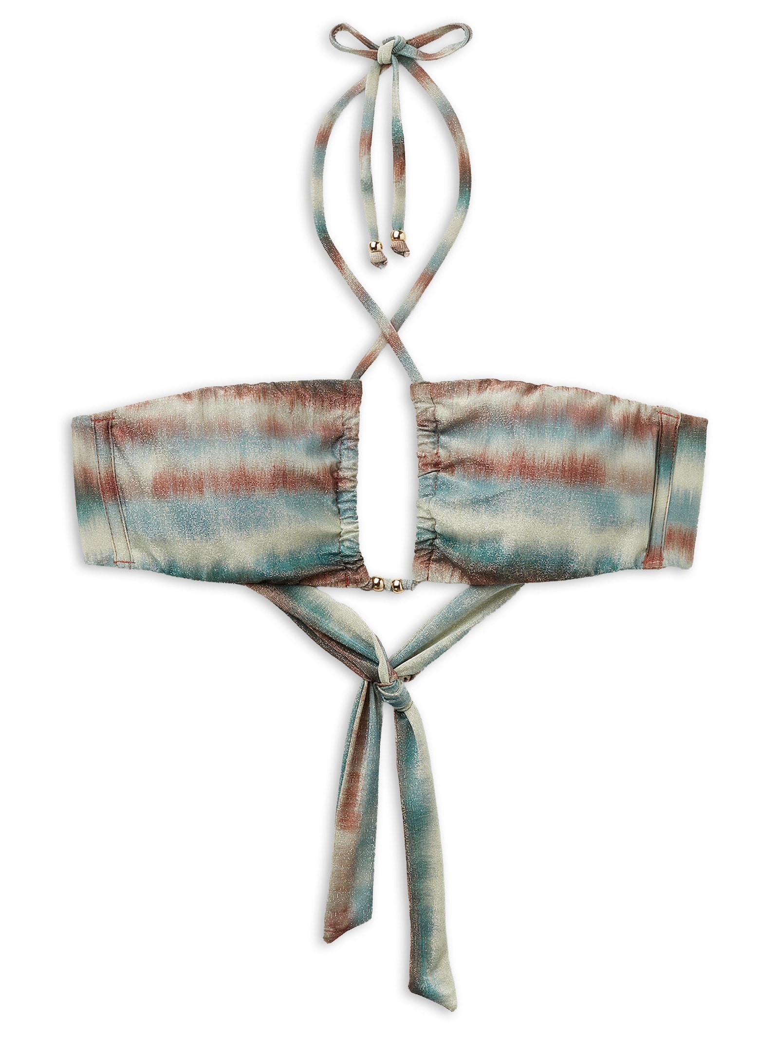 Parte De Cima De Biquíni Top Glittery Tie-Dye Azul Calzedonia