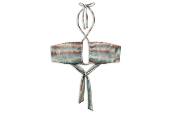 Parte De Cima De Biquíni Top Glittery Tie-Dye - Azul