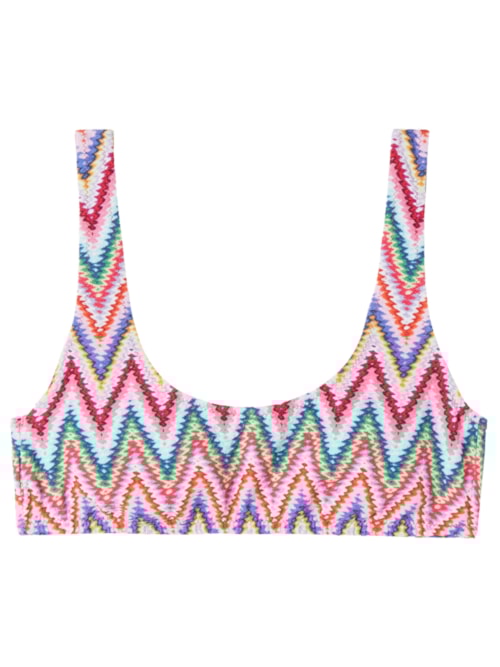 Parte De Cima De Biquíni Top Multicolor Chevron – Rosa