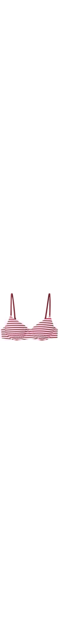 Parte De Cima De Biquíni Top Nautical Stripes - Vermelho