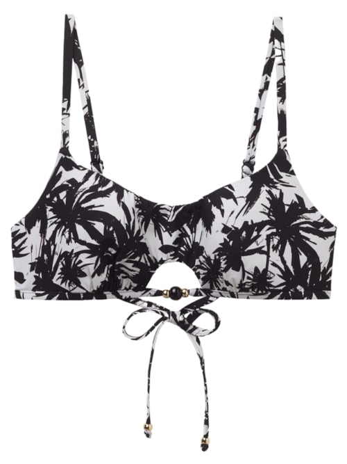 Parte De Cima De Biquíni Top Palms – Preto