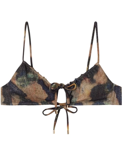 Parte De Cima De Biquíni Top Sparkling Camouflage – Marrom