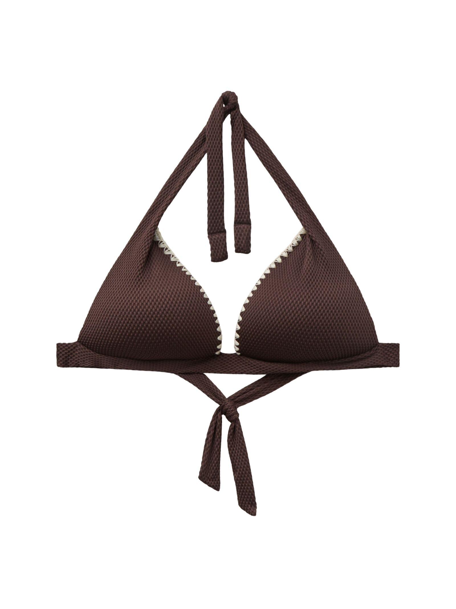 Parte De Cima De Biquíni Triângulo Almofadado Bicolor Embroidery Marrom Calzedonia