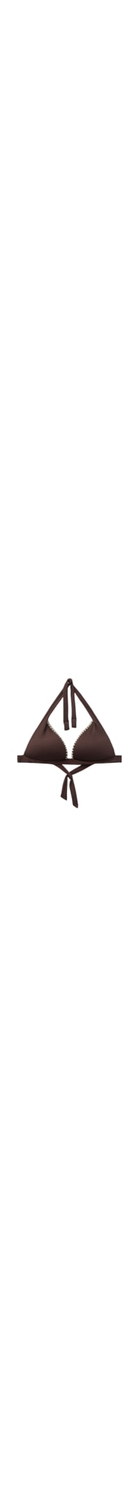 Parte De Cima De Biquíni Triângulo Almofadado Bicolor Embroidery - Marrom